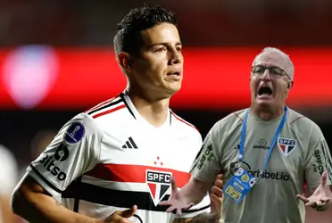 James Rodríguez, al lado Dorival Junior.