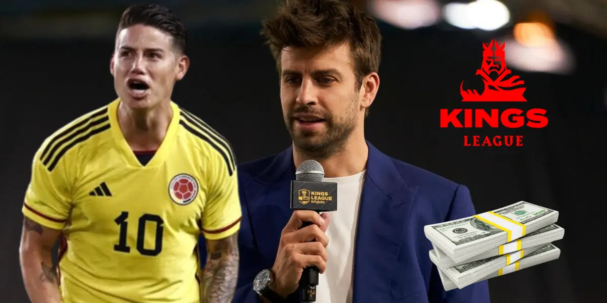 James Rodríguez, al lado Gerard Piqué.