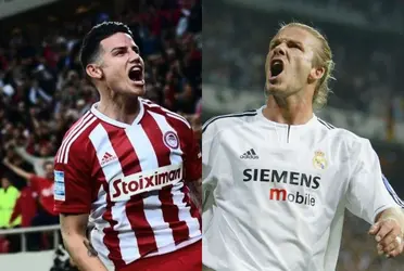 James Rodríguez casi anota el gol del año en Grecia, un remate potente al estilo de David Beckham.