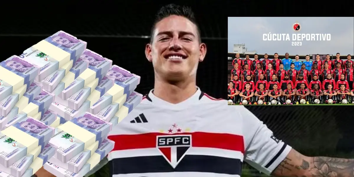 James Rodríguez celebra porque tiene un millonario salario en el club brasileño