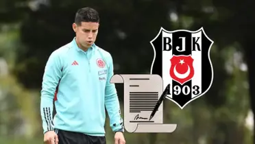 James Rodríguez con el buzo de la Selección Colombia.