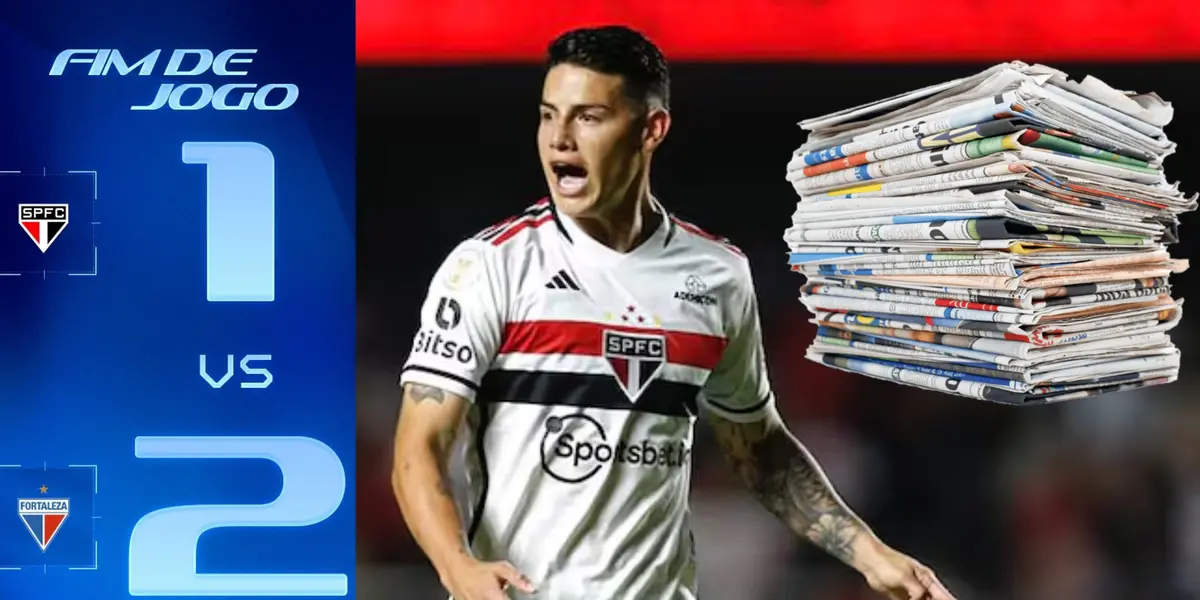 James Rodríguez con la camiseta de Sao Paulo- Fotos: AS, redes Fortaleza