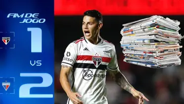 James Rodríguez con la camiseta de Sao Paulo- Fotos: AS, redes Fortaleza