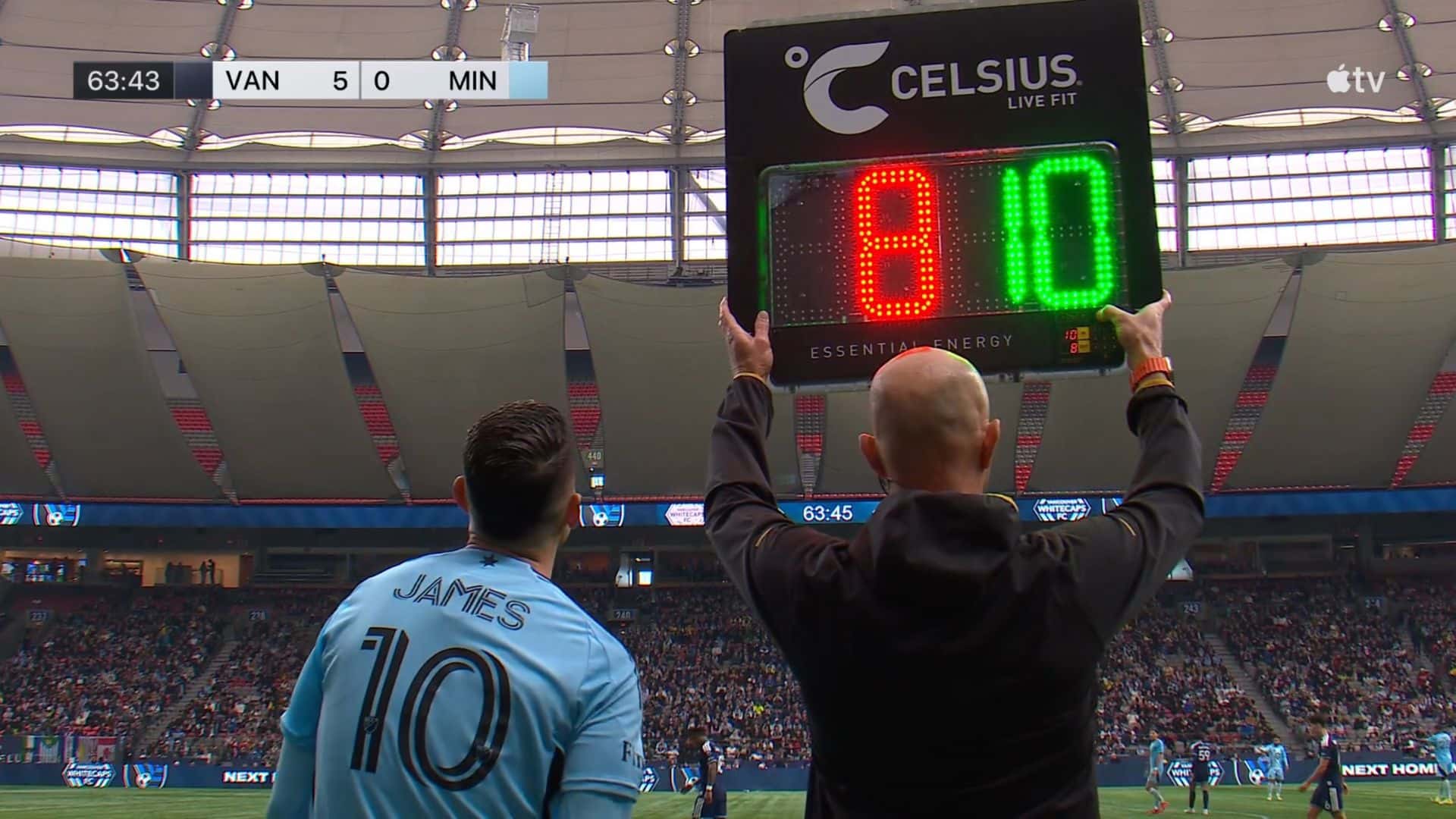 James Rodríguez debutó en la derrota del Minnesota ante Vancouver por la MLS - Captura de pantalla