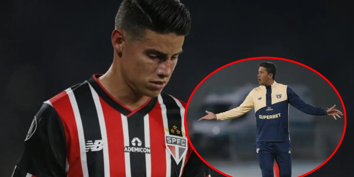 James Rodríguez en el partido de Sao Paulo vs Talleres por Copa Libertadores