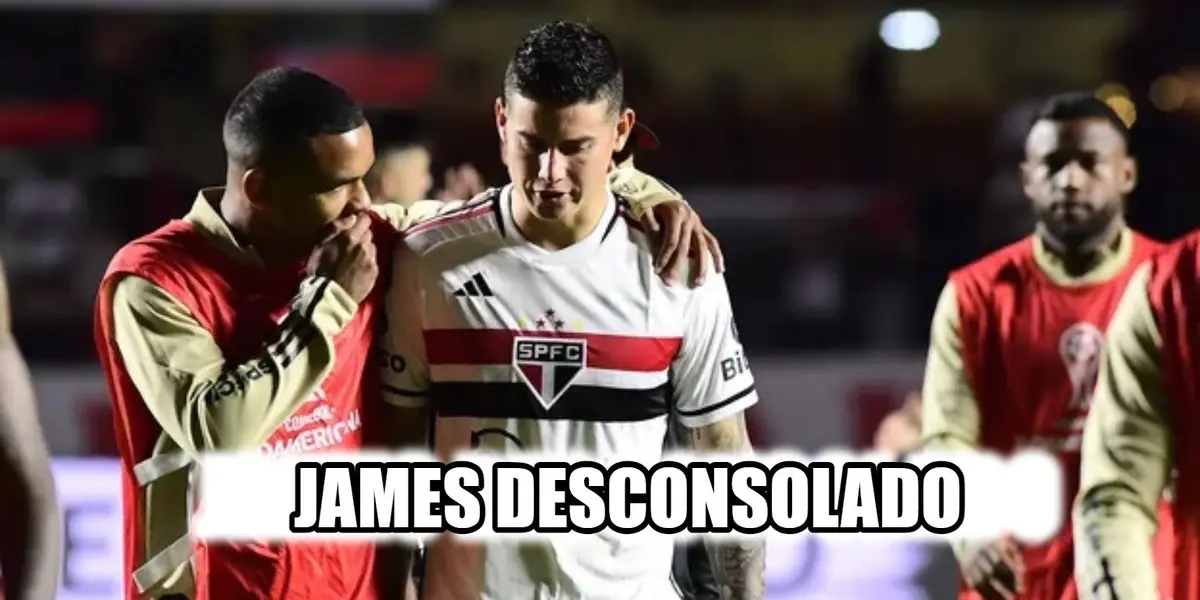James Rodríguez tras fallar el penal que costó la eliminación de su club, fue respaldado por un jugador del São Paulo.