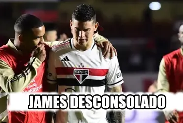 James Rodríguez tras fallar el penal que costó la eliminación de su club, fue respaldado por un jugador del São Paulo.