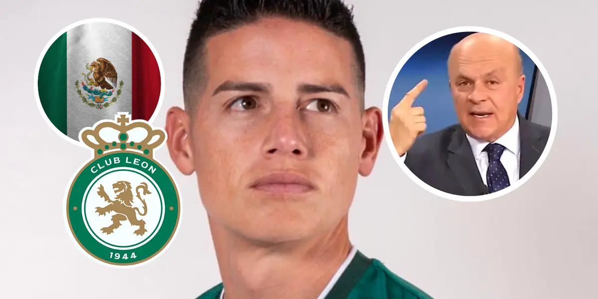 James Rodríguez Foto: Club León, Captura de Win Sports, Escudoteca y Pexels