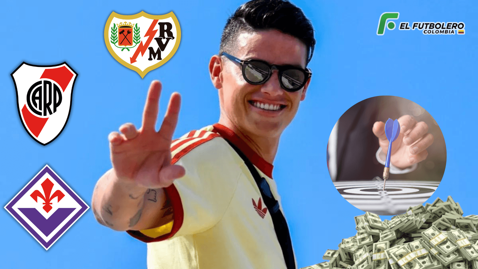 James Rodríguez Foto: Escudoreca PN, James Rodríguez Oficial y Pexels