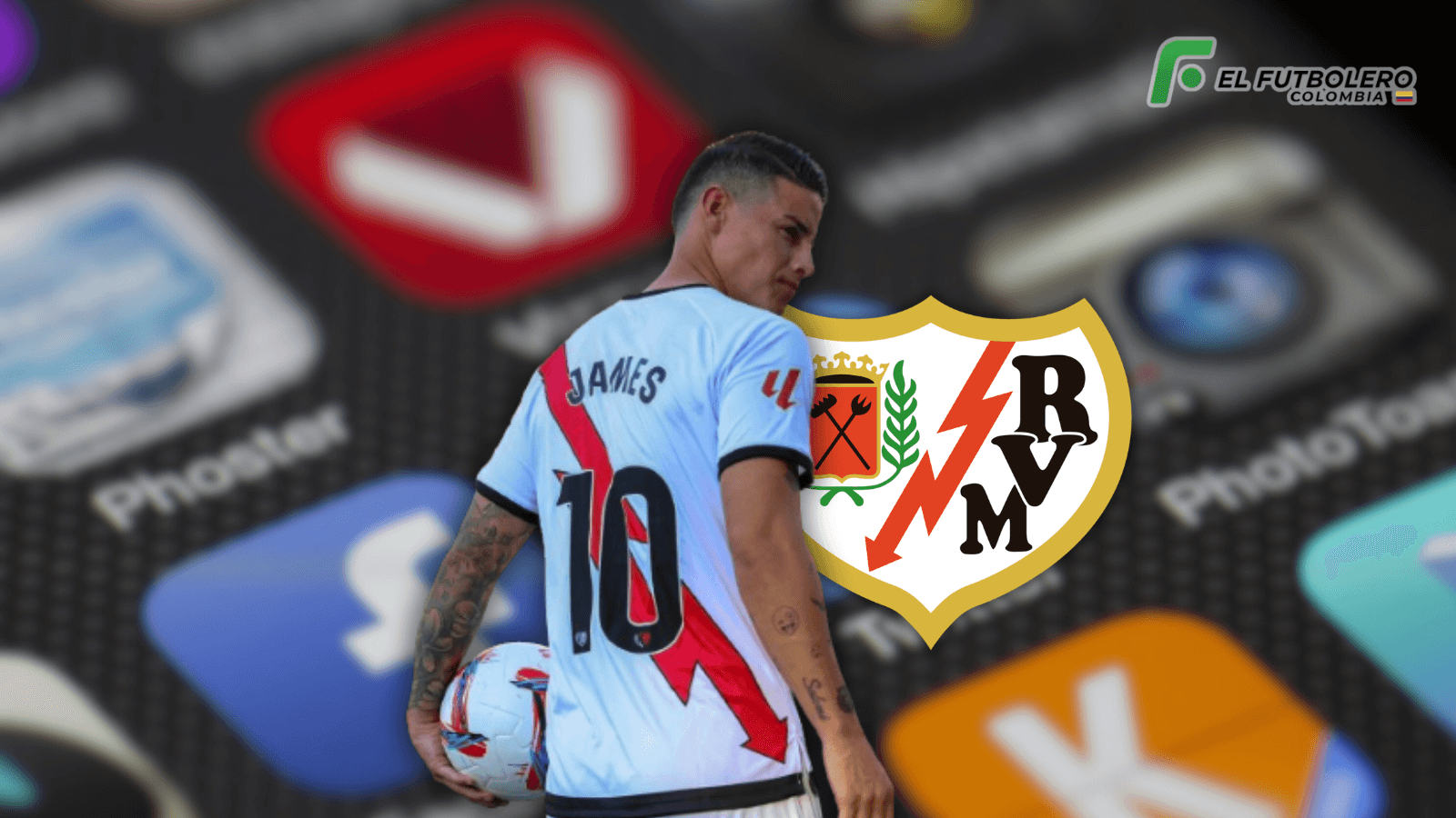 James Rodríguez Foto: Pexels, Escudoteca PN y Rayo Vallecano