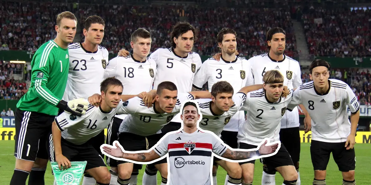 James Rodríguez fue criticado por una leyenda de Alemania. Foto de Joel Datos en Twitter y James de El Espectador.