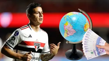 James Rodríguez jugando con el Sao Paulo de Brasil