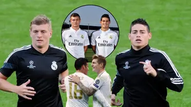 James Rodríguez junto a Toni Kroos