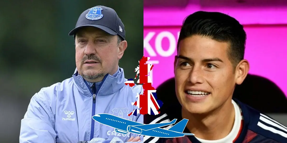 James Rodríguez podría regresar a Inglaterra, país de donde fue echado por una jugada sucia de Rafael Benítez.