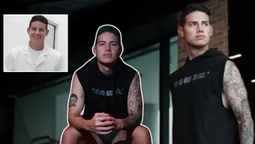 James Rodríguez posando con su nuevo negocio