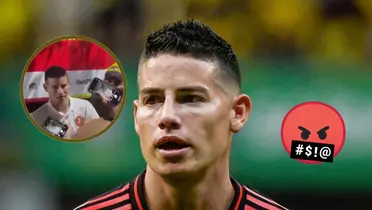 James Rodríguez responde a insultos con disgusto y concentración en el partido.
