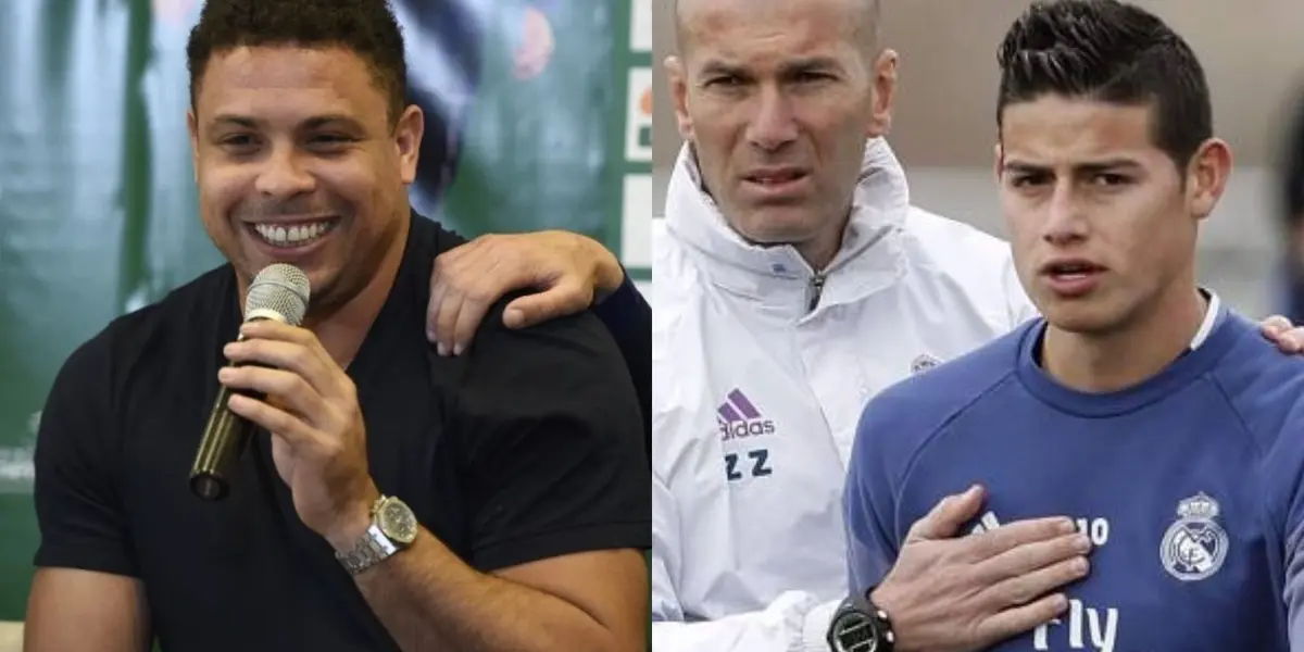 James Rodríguez no se pudo consolidar con Zinedine Zidane en el Real Madrid y Ronaldo Nazario reveló algo que jamás dijo del astro francés.