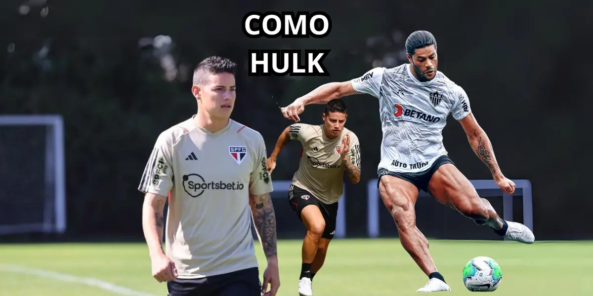 James Rodríguez sorprende con una imagen al estilo Hulk en el Sao Paulo de Brasil.