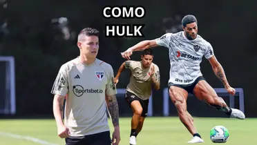 James Rodríguez sorprende con una imagen al estilo Hulk en el Sao Paulo de Brasil.