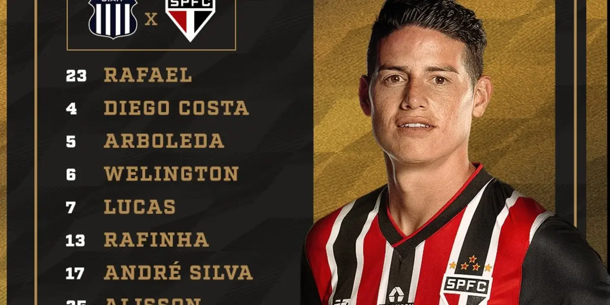 James Rodríguez titular en Sao Paulo vs Talleres
