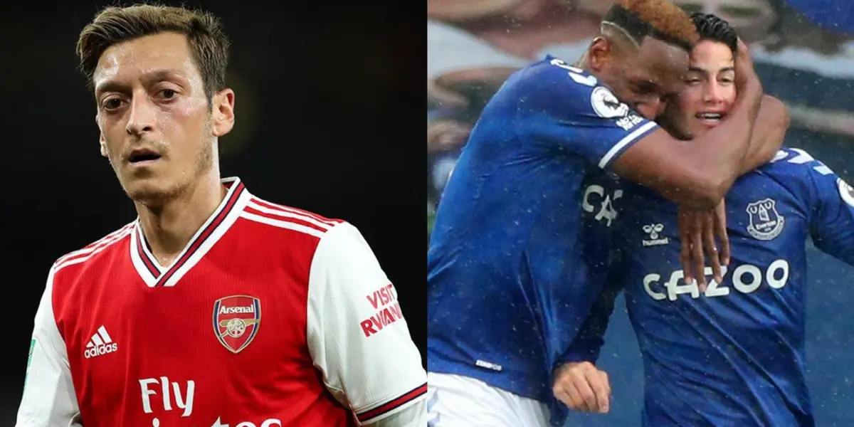 James Rodríguez toma fuerza como un nombre para reforzar al Arsenal pero de por medio se encuentra Mesut Özil, quien reaccionó ante la noticia. 