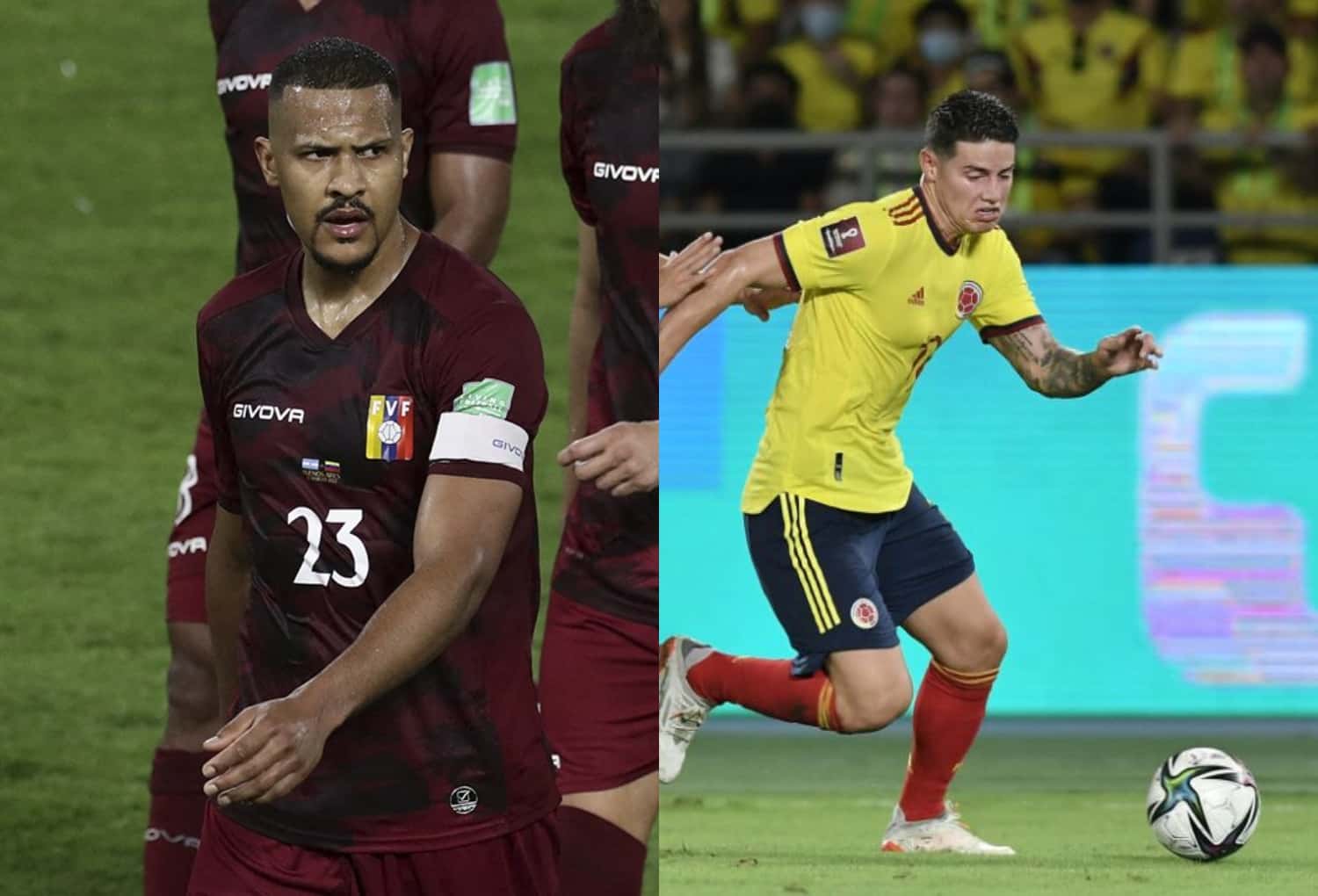 James Rodríguez tuvo una conversación personal con el venezolano Salomón Rondón.