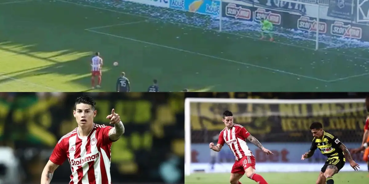 James Rodríguez volvió a jugar y vio minutos con el Olympiacos en un partido sufrido donde falló un penal.