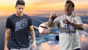 James Rodríguez y a su lado Néstor Lorenzo el DT de la Selección Colombia