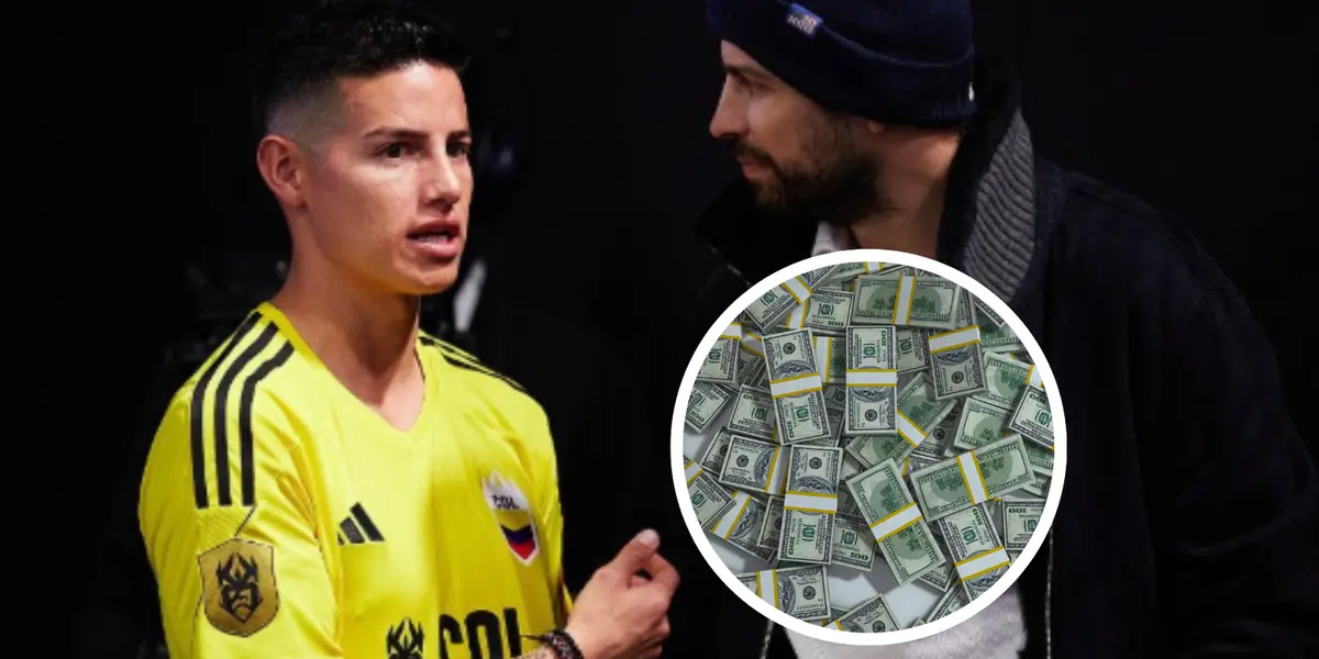 James Rodríguez y Gerard Piqué Foto: X y Pexels