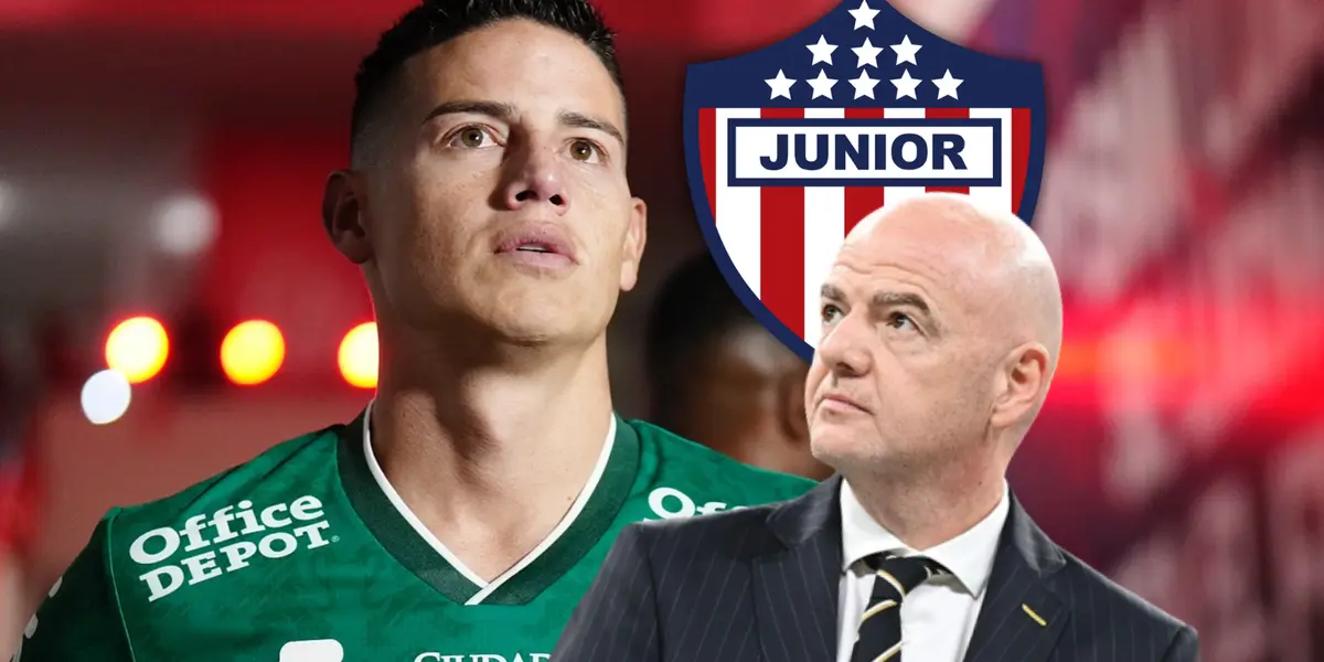 James Rodríguez y Gianni Infantino Foto: Redes de James Rodríguez, Escudoteca y FIFA