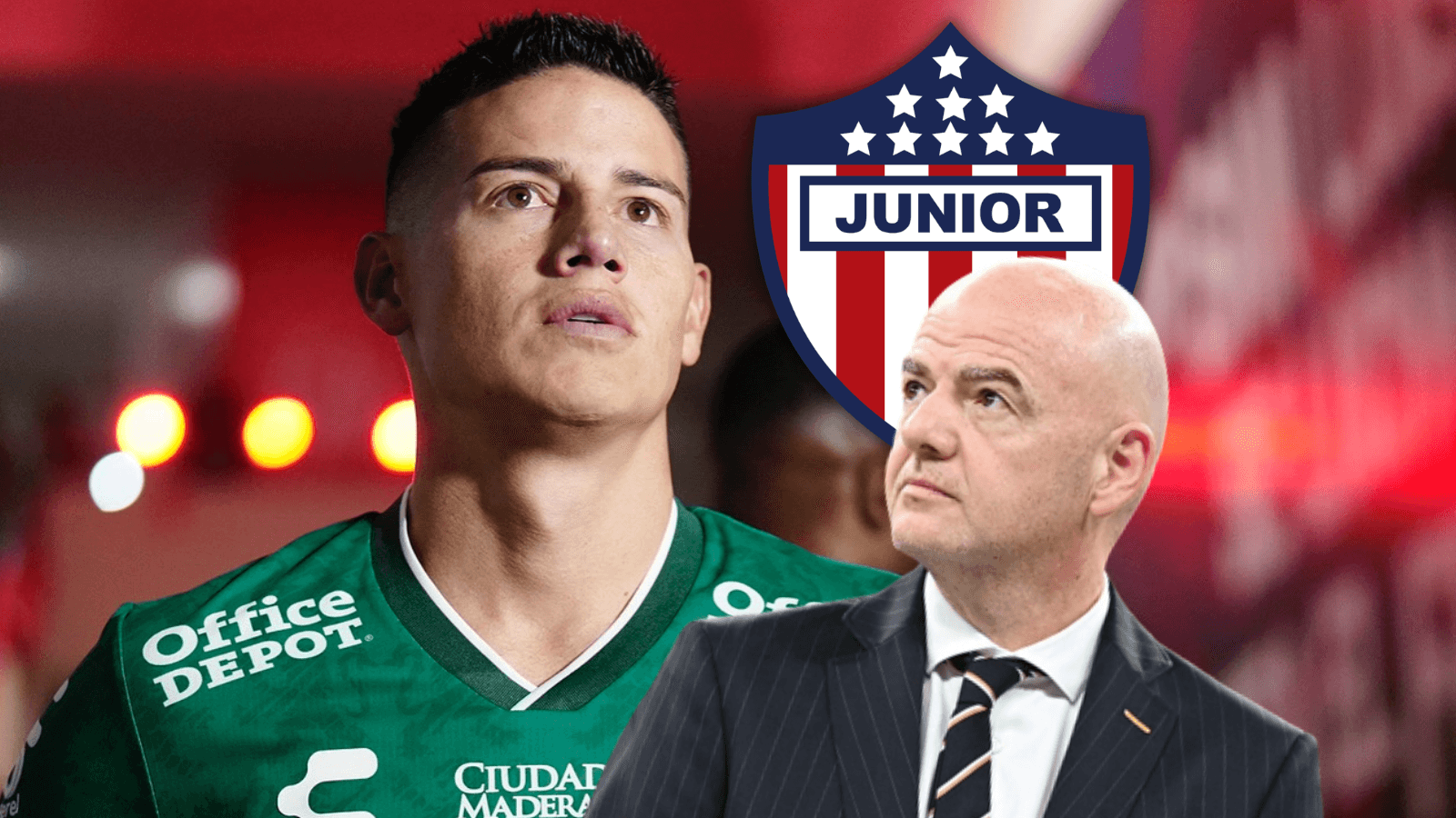 James Rodríguez y Gianni Infantino Foto: Redes de James Rodríguez, Escudoteca y FIFA