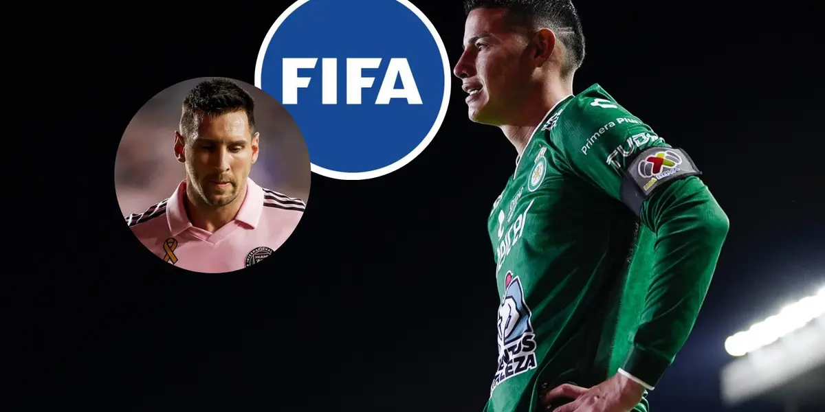 James Rodríguez y un nuevo dardo, ahora a la FIFA ¿Vendrá sanción? Foto: Club León, FIFA y Lionel Messi