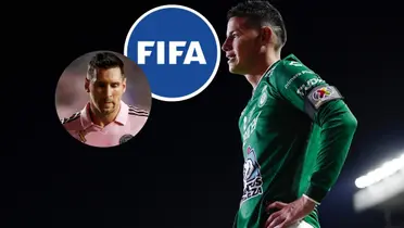 James Rodríguez y un nuevo dardo, ahora a la FIFA ¿Vendrá sanción? Foto: Club León, FIFA y Lionel Messi
