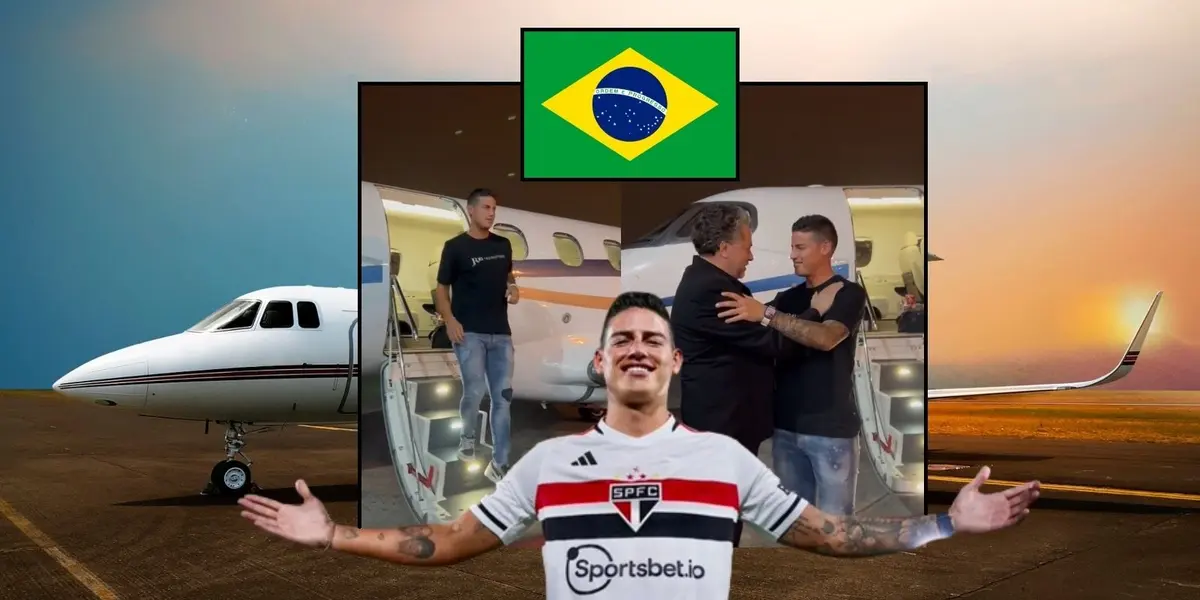 James Rodríguez ya aterrizó en Brasil para ponerse a disposición de su nuevo equipo el São Paulo.