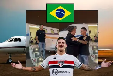 James Rodríguez ya aterrizó en Brasil para ponerse a disposición de su nuevo equipo el São Paulo.