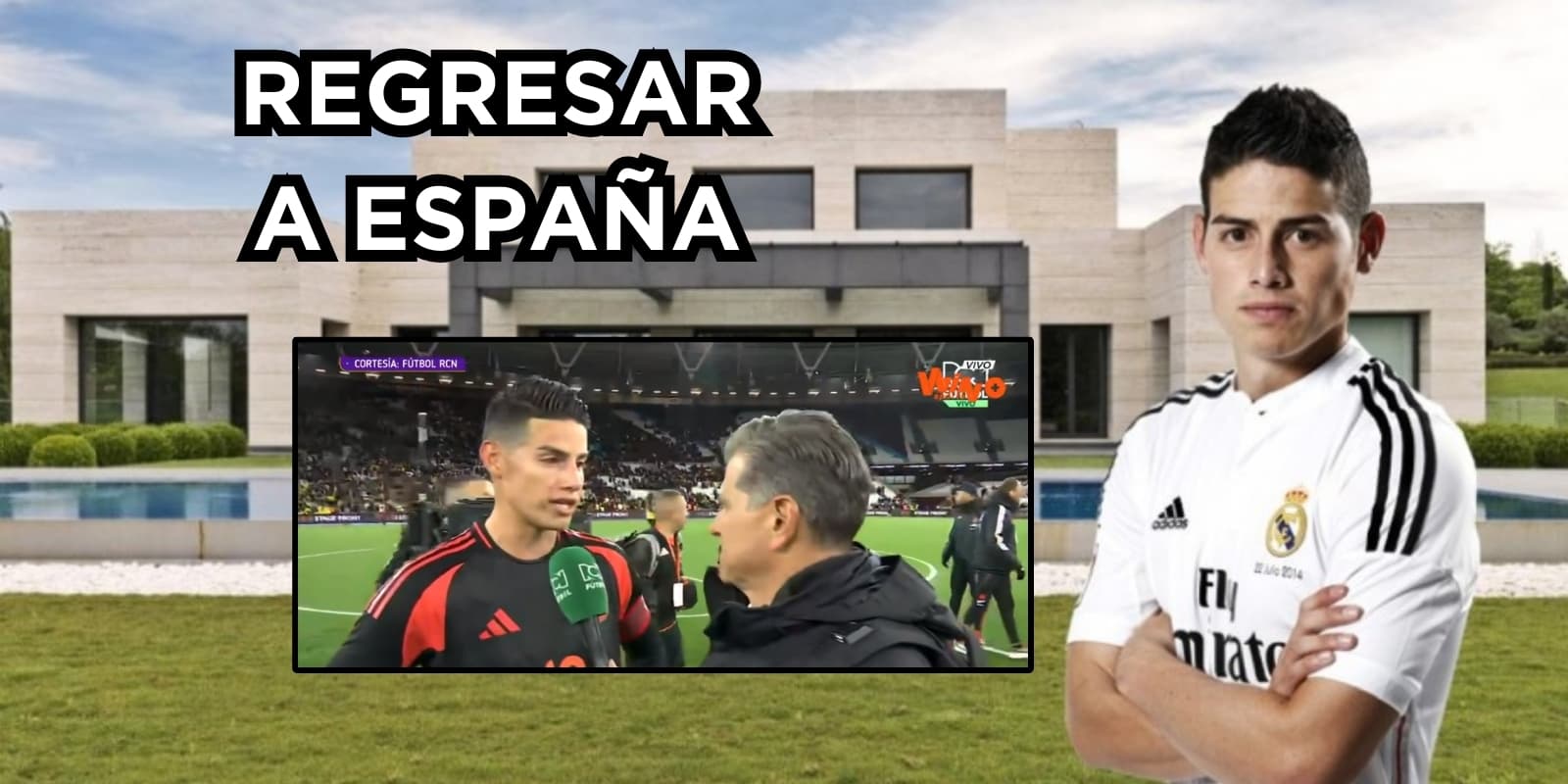 James y una vuelta a España. Foto tomada de madrid-barcelona.com y captura de pantalla Win Sports.