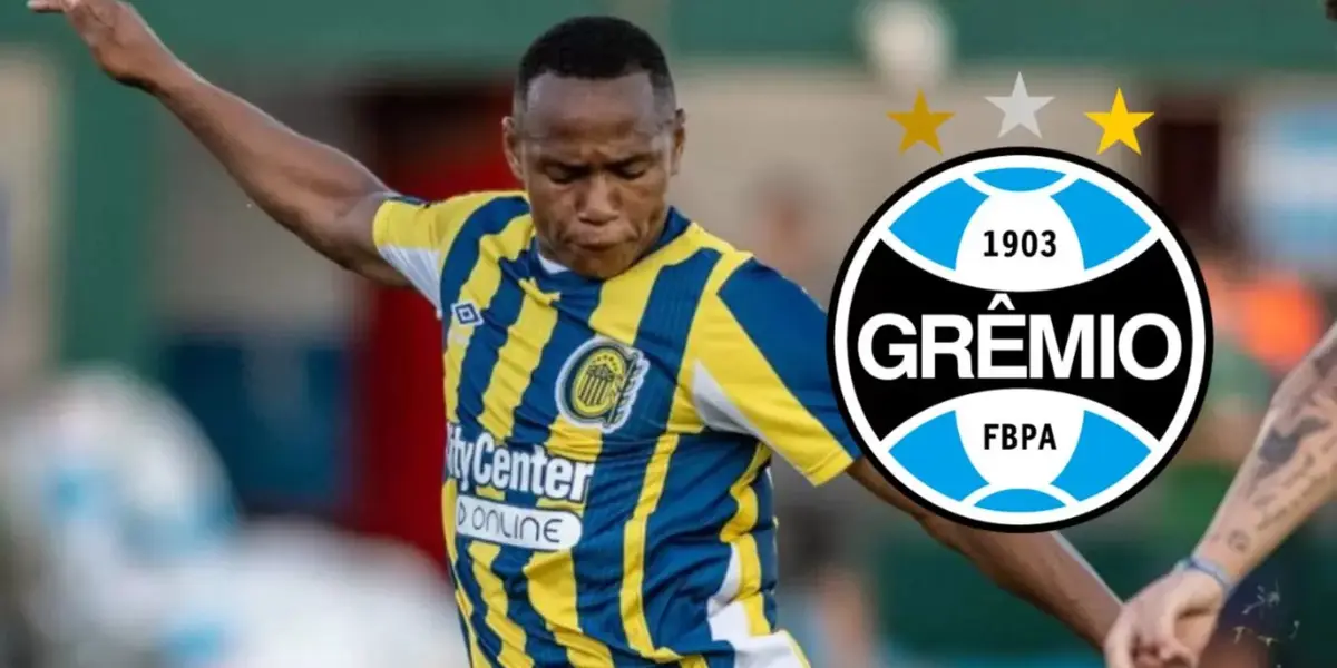 Jaminton Campaz con la camiseta de Rosario Central.