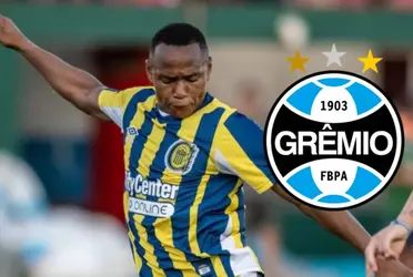 Jaminton Campaz con la camiseta de Rosario Central.