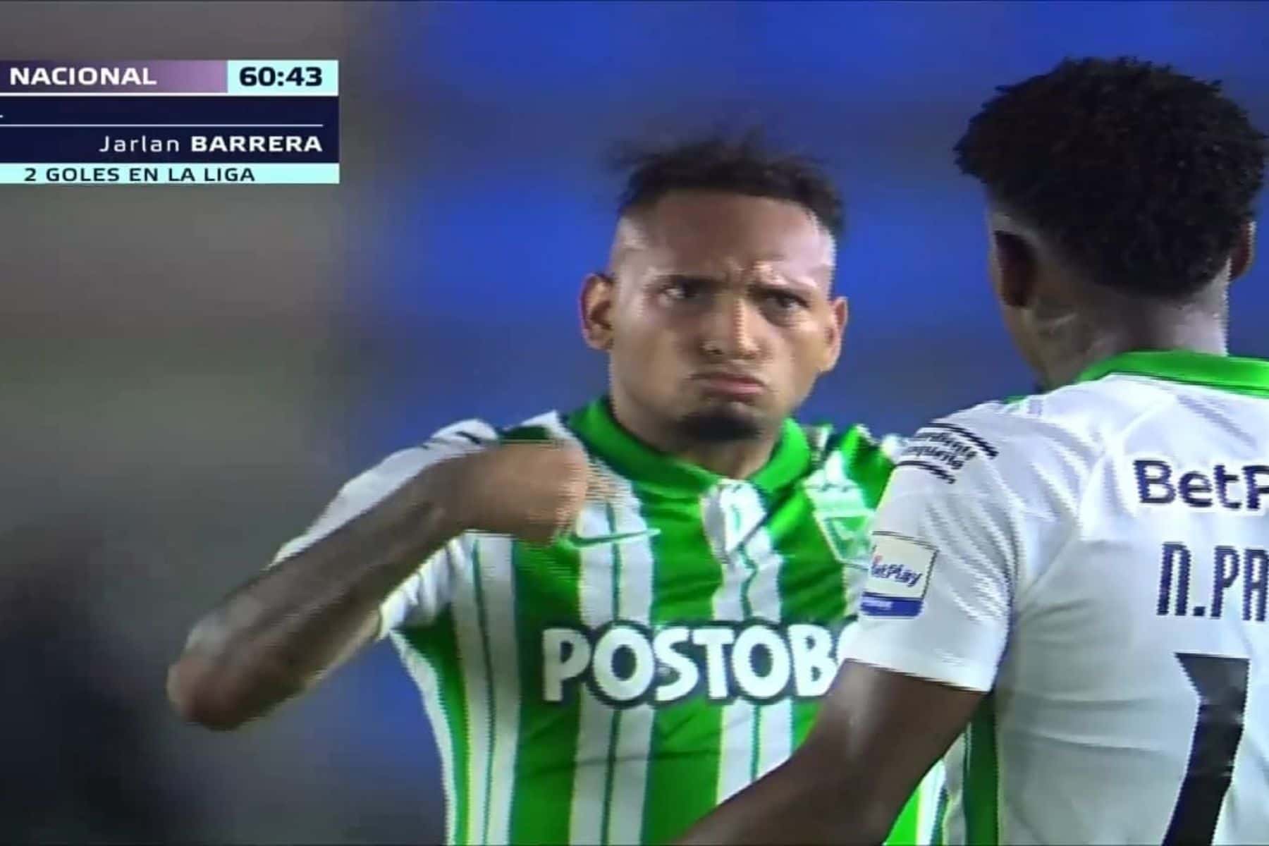 Jarlan Barrera marcó un doblete en Santa Marta y tuvo un particular gesto.