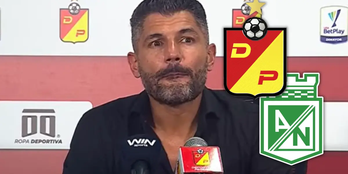 Javier Gandolfi y sus declaraciones en rueda de prensa post partido Foto: Captura de DIMAYOR y Escudoteca