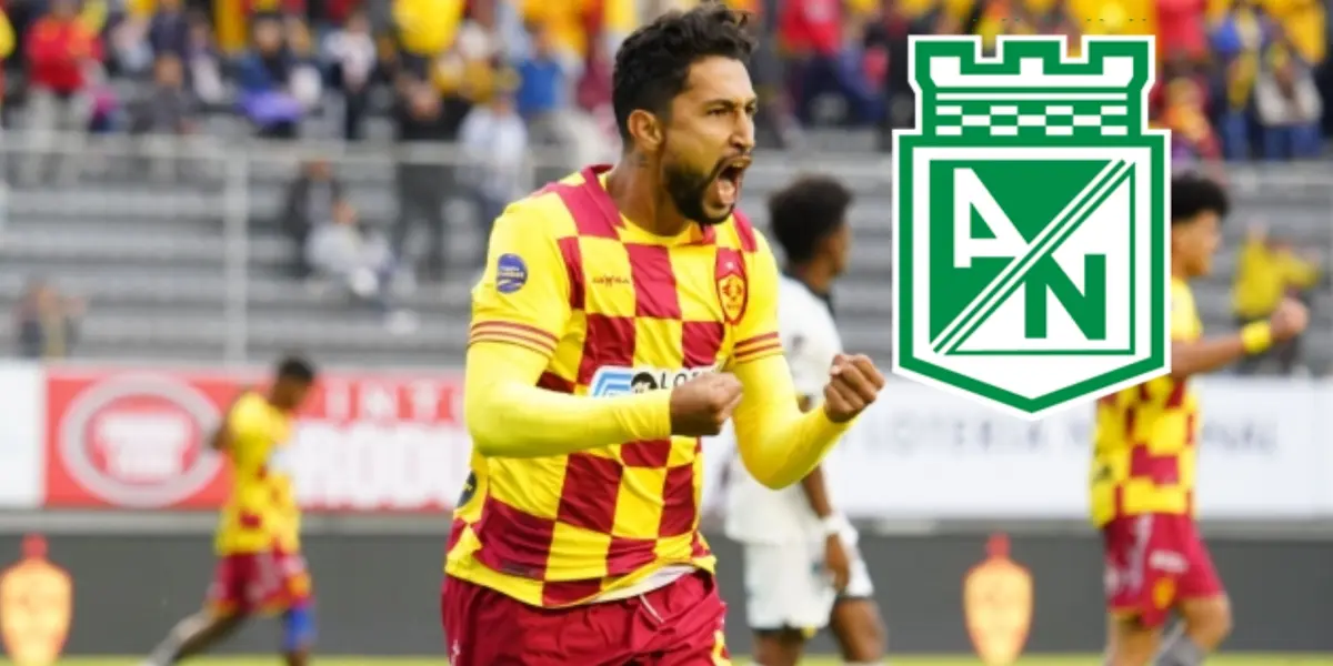 Jeison Medina celebrando un gol con el Aucas de Ecuador