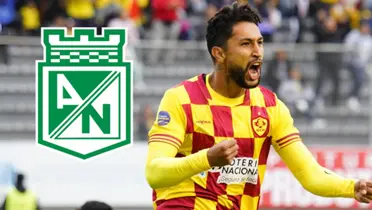 Jeison Medina celebrando un gol con el Aucas de Ecuador