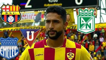 Jeison Medina con la camiseta de Aucas de Ecuador