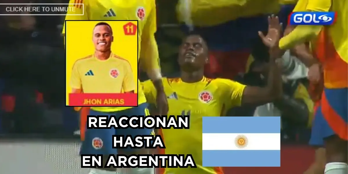   Jhon Arias celebrando su gol en Colombia contra Rumania. Foto captura de pantalla Gol Caracol y FCF.