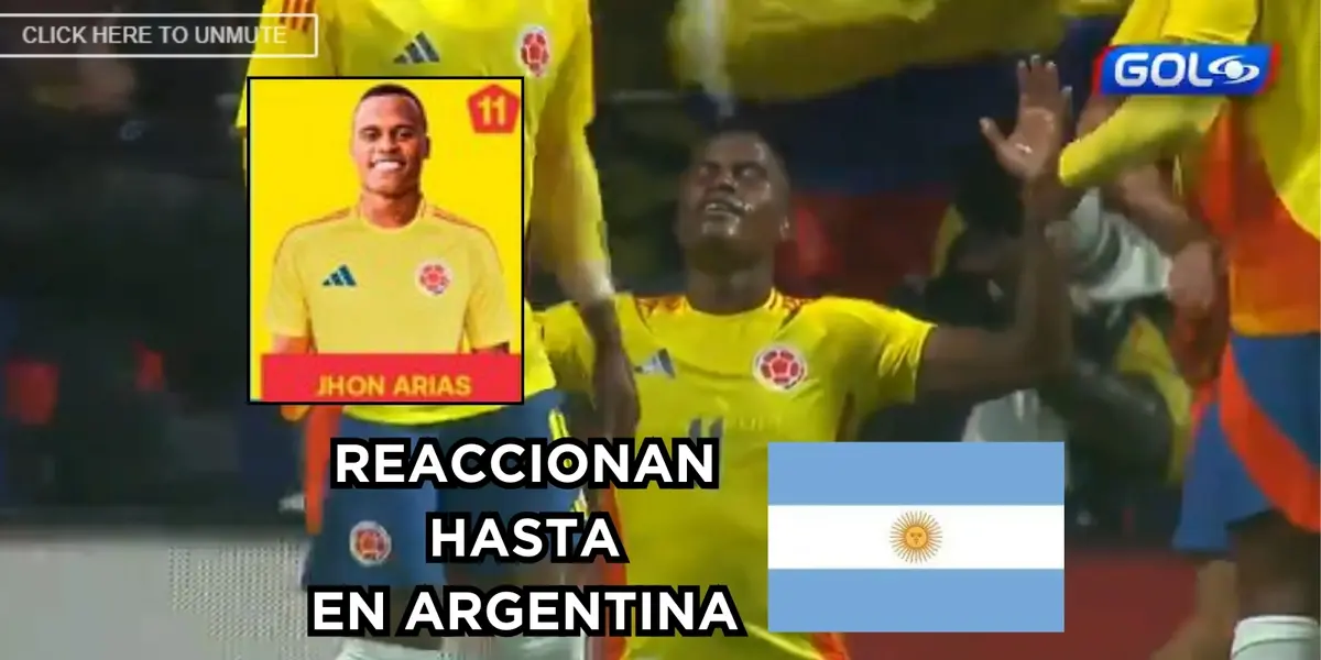 Jhon Arias celebrando su gol en Colombia contra Rumania. Foto captura de pantalla Gol Caracol y FCF.