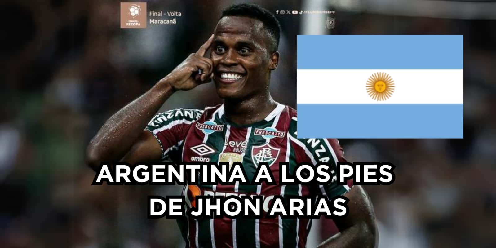 Jhon Arias es noticia en Argentina y en el mundo. Foto tomada de Arias tomada de Twitter Fluminense.
