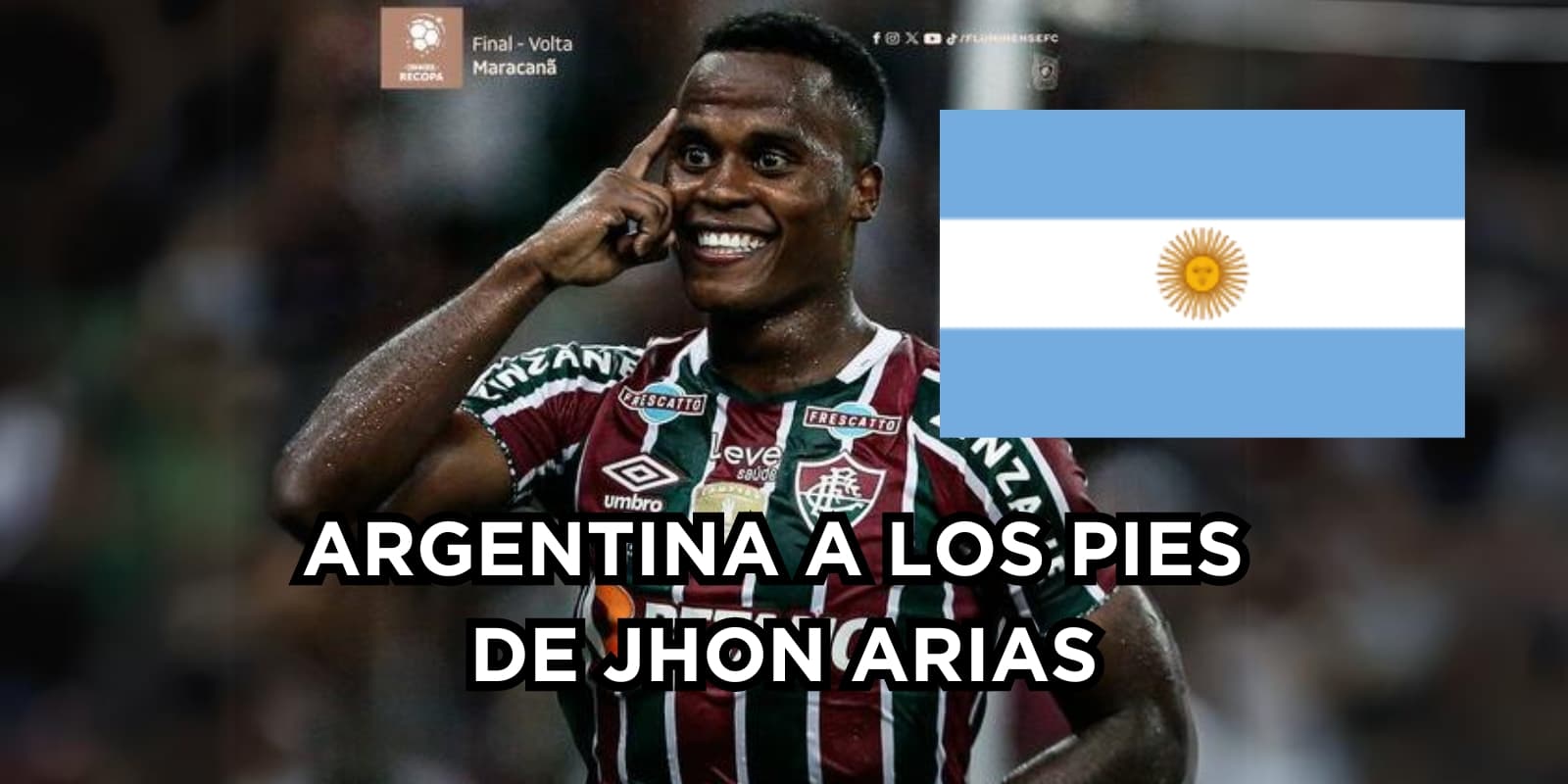 Jhon Arias es noticia en Argentina y en el mundo. Foto tomada de Arias tomada de Twitter Fluminense.