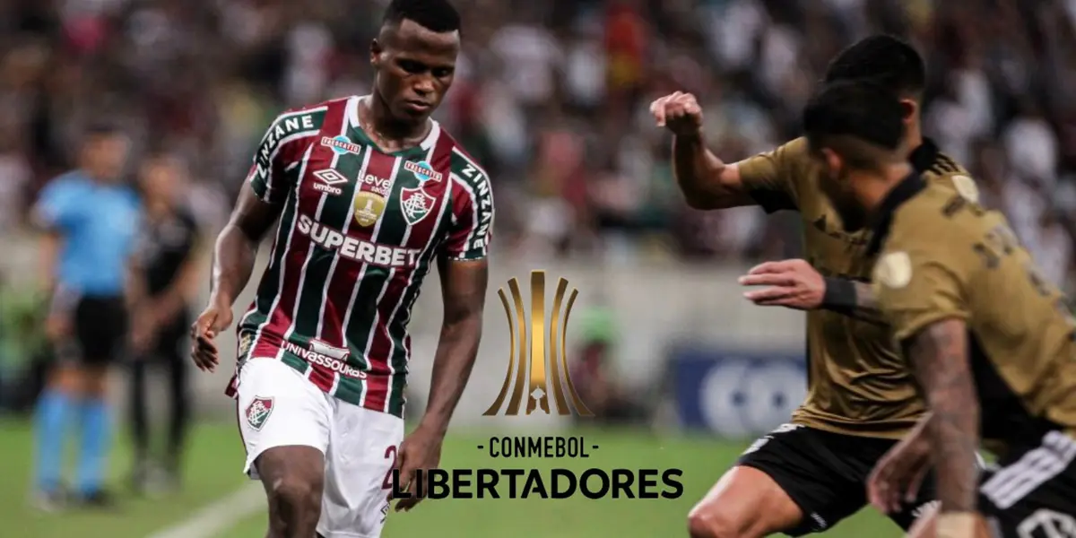 Jhon Arias jugando ante Colo Colo por la Copa Libertadores de América. FOTO: Jhon Arias - 'X'