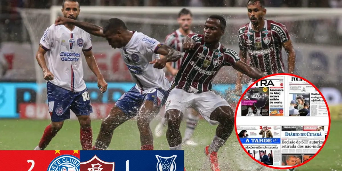 Jhon Arias jugando con Fluminense vs Bahía - Fotos: Gazeta Esportiva, redes Bahía y RedUsers