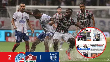 Jhon Arias jugando con Fluminense vs Bahía - Fotos: Gazeta Esportiva, redes Bahía y RedUsers